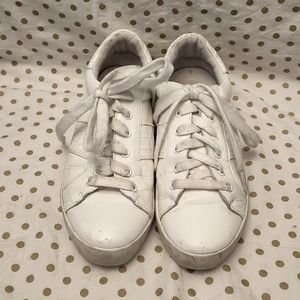 JOIE croc sneakers 7.5 white leather Dakot athletic tennis shoes